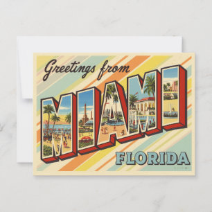 Grüße aus Miami, Florida Vintag Postkarte