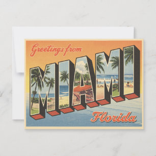 Grüße aus Miami Florida Vintage Postkarte