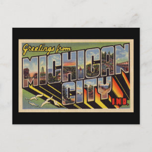 Grüße aus Michigan City Indiana Postkarte