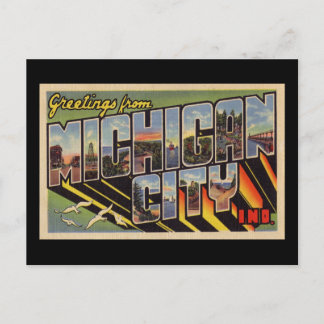 Grüße aus Michigan City Indiana Postkarte