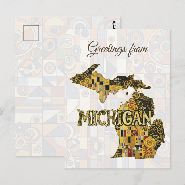 Grüße aus Michigan Postkarte (Vorne/Hinten)