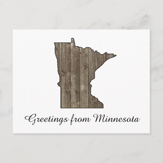 Grüße aus Minnesota Land Rustikales Holz Postkarte (Vorderseite)