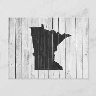 Grüße aus Minnesota Rustikales Holz Postkarte
