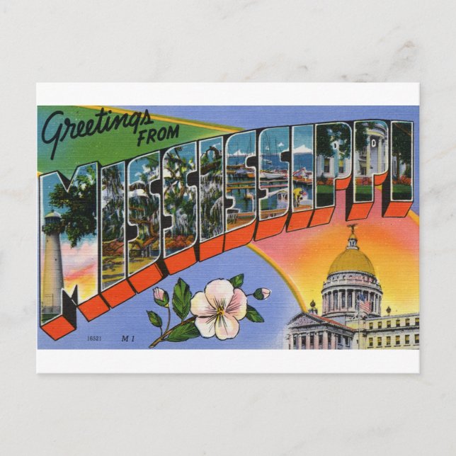Grüße aus Mississippi Postkarte (Vorderseite)