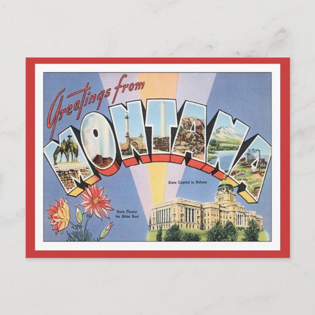 Grüße aus Montana Postkarte (Vorderseite)
