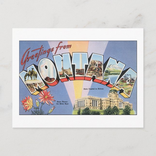 Grüße aus Montana Postkarte (Vorderseite)