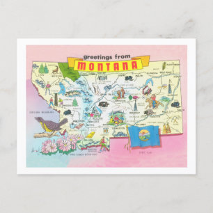 Grüße aus Montana Vintage-Staatskarte Postkarte