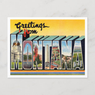 Grüße aus Montana Vintage Travel Postkarte