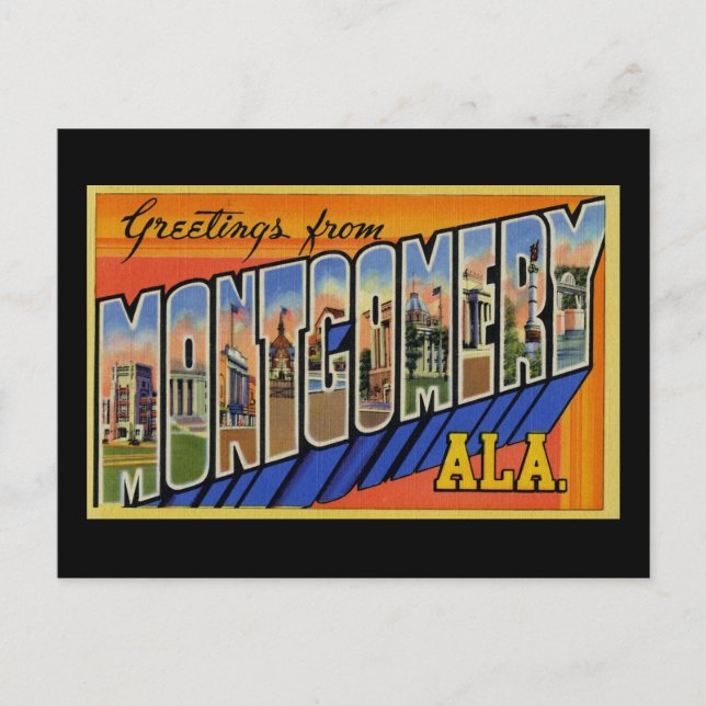 Grüße aus Montgomery Alabama Postkarte (Vorderseite)
