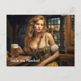 Grüße aus München! Bierzeltstimmung Postkarte