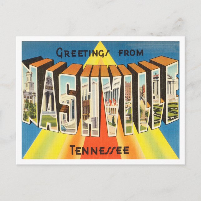 Grüße aus Nashville, Tennessee Vintage Travel Postkarte (Vorderseite)
