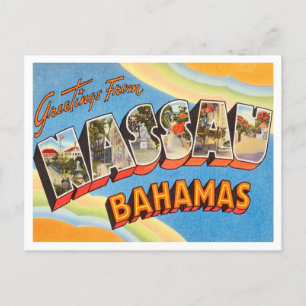 Grüße aus Nassau, Bahamas Vintage Reise Postkarte