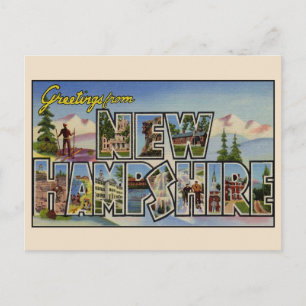 Grüße aus New Hampshire Großer Buchstabe Postkarte