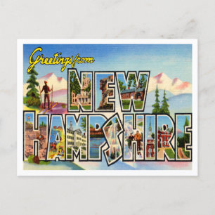 Grüße aus New Hampshire Vintage Travel Postkarte