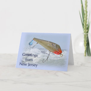 Grüße aus New Jersey Angelköder Karte
