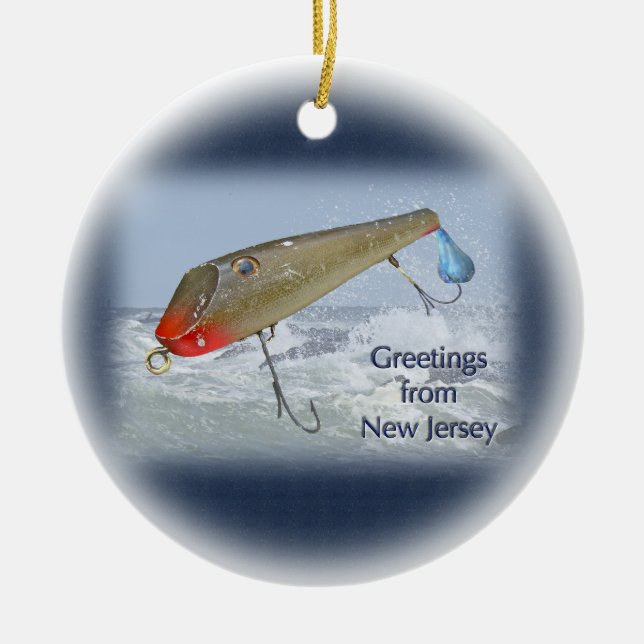 Grüße aus New Jersey Fishing Lure Keramik Ornament (Vorne)