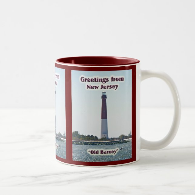 Grüße aus New Jersey NJ "Old Barney"-Tasse Zweifarbige Tasse (Rechts)