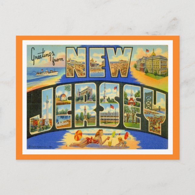 Grüße aus New Jersey Postkarte (Vorderseite)
