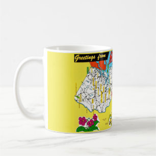 Grüße aus New Jersey Vintag Map Tasse