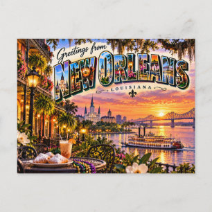 Grüße aus New Orleans Louisiana Postkarte