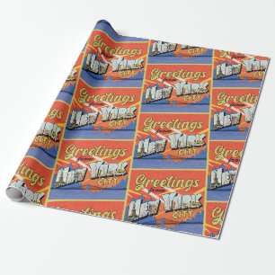 Grüße aus New York City im Vintage-Stil Geschenkpapier