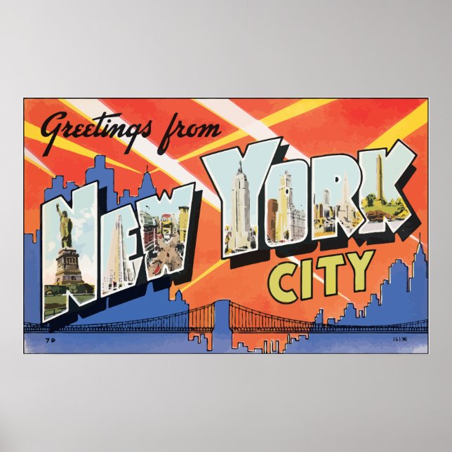 Grüße aus New York City, Vintag Poster (Vorne)