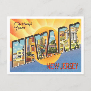 Grüße aus Newark, New Jersey Vintage Reise Postkarte