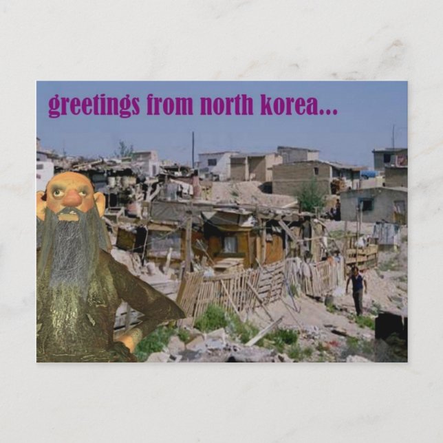 Grüße aus Nordkorea Postkarte (Vorderseite)