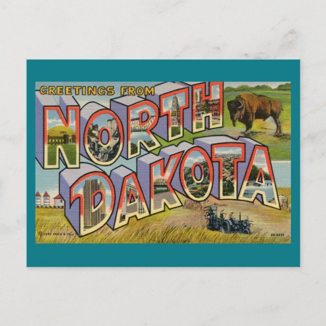 Grüße aus North Dakota Postkarte (Vorderseite)
