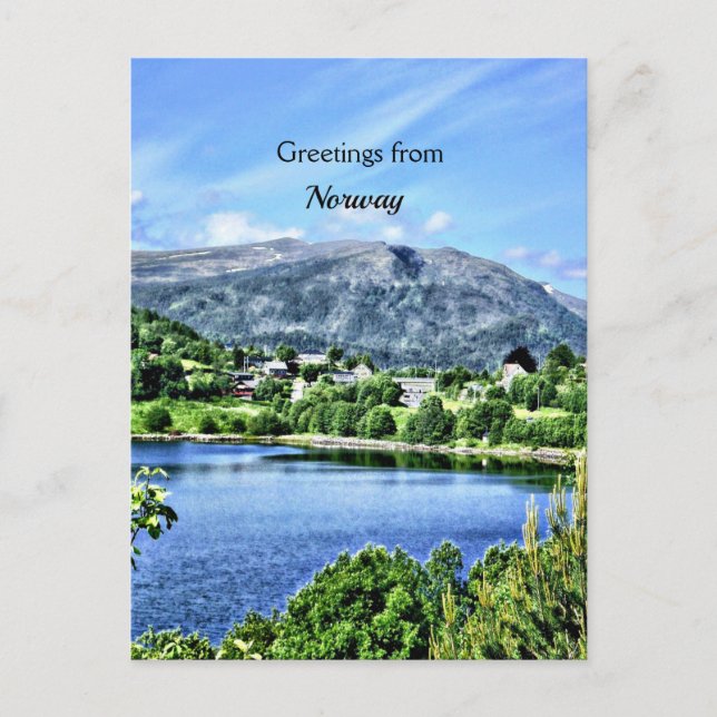 Grüße aus Norwegen Postkarte (Vorderseite)