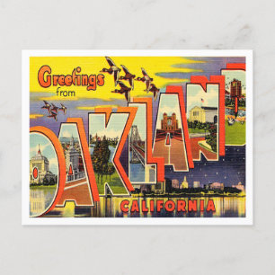 Grüße aus Oakland, Kalifornien Vintage Reise Postkarte
