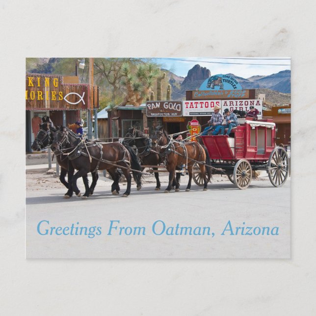 Grüße aus Oatman, Arizona Postkarte (Vorderseite)