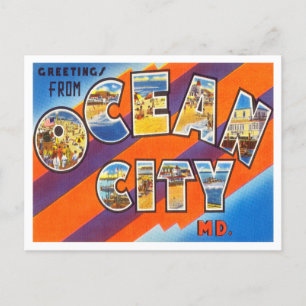 Grüße aus Ocean City, Maryland Vintage Reise Postkarte