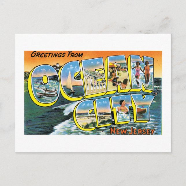 Grüße aus Ocean City, New Jersey! Postkarte (Vorderseite)