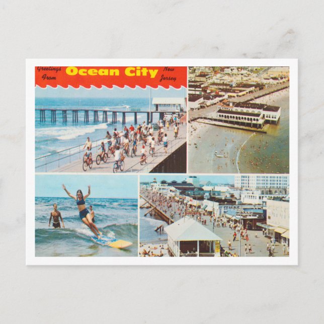Grüße aus Ocean City, New Jersey Travel Postkarte (Vorderseite)