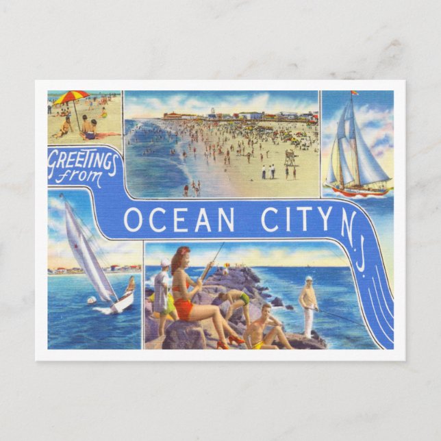 Grüße aus Ocean City, New Jersey Travel Postkarte (Vorderseite)