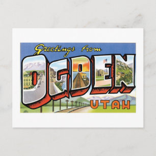 Grüße aus Ogden, Utah! Retro-Postkarte Postkarte