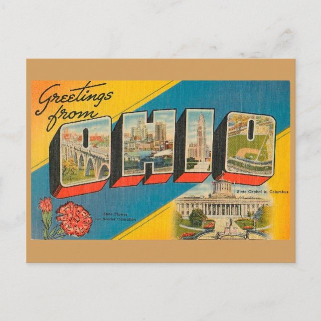 Grüße aus Ohio Postkarte (Vorderseite)
