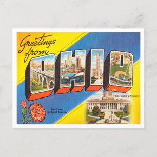 Grüße aus Ohio Vintage Travel Postkarte