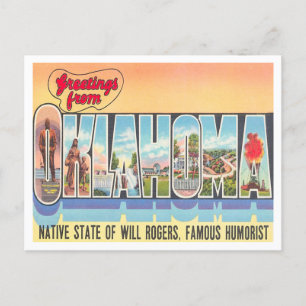 Grüße aus Oklahoma Vintage Travel Postkarte