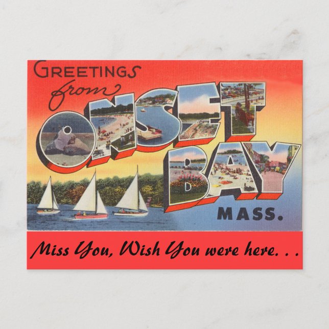 Grüße aus Onset Bay Postkarte (Vorderseite)