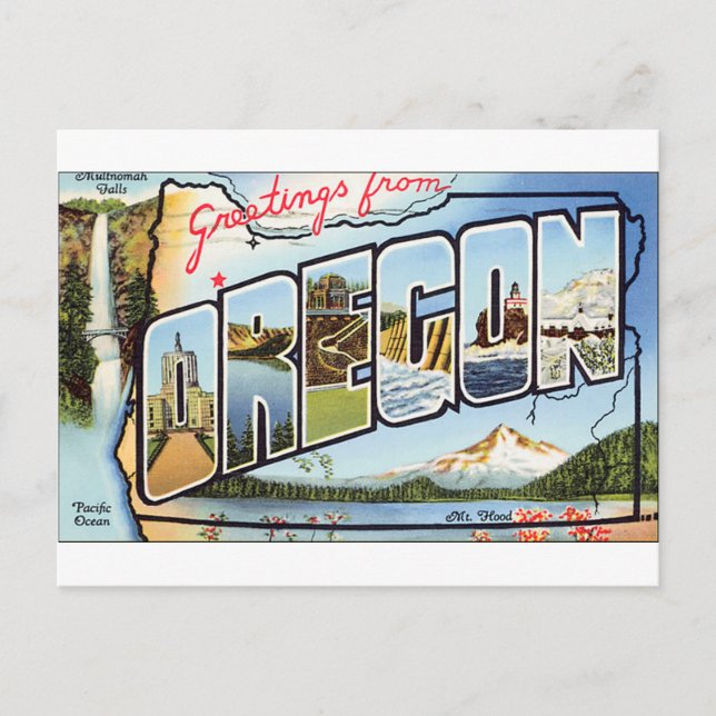 Grüße aus Oregon Postkarte (Vorderseite)
