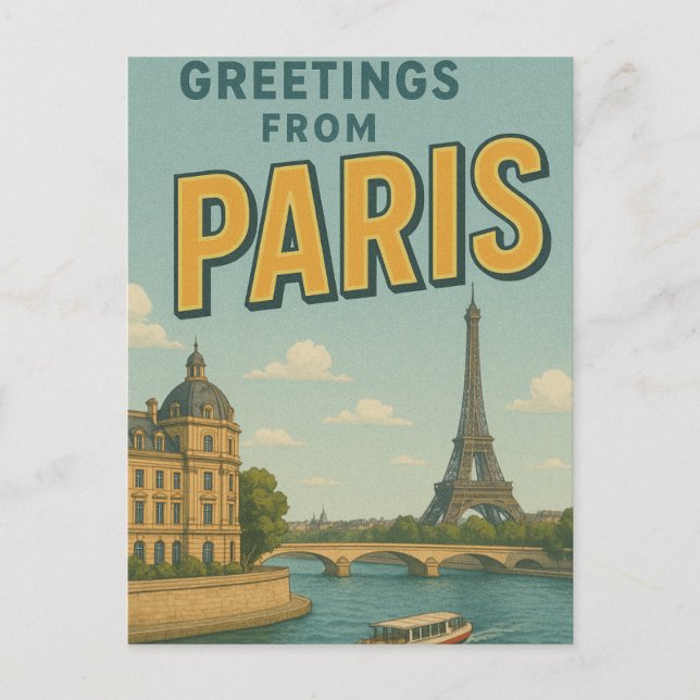 Grüße aus Paris Postkarte (Vorderseite)
