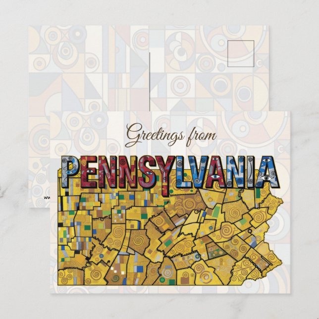 Grüße aus Pennsylvania Postkarte (Vorne/Hinten)