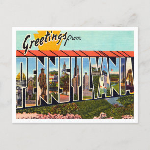 Grüße aus Pennsylvania Vintage Travel Postkarte