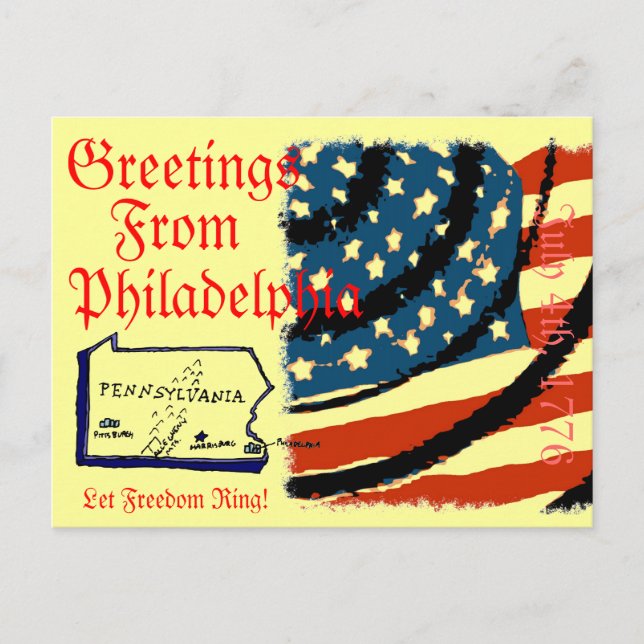 Grüße aus Philadelphia Postkarte (Vorderseite)