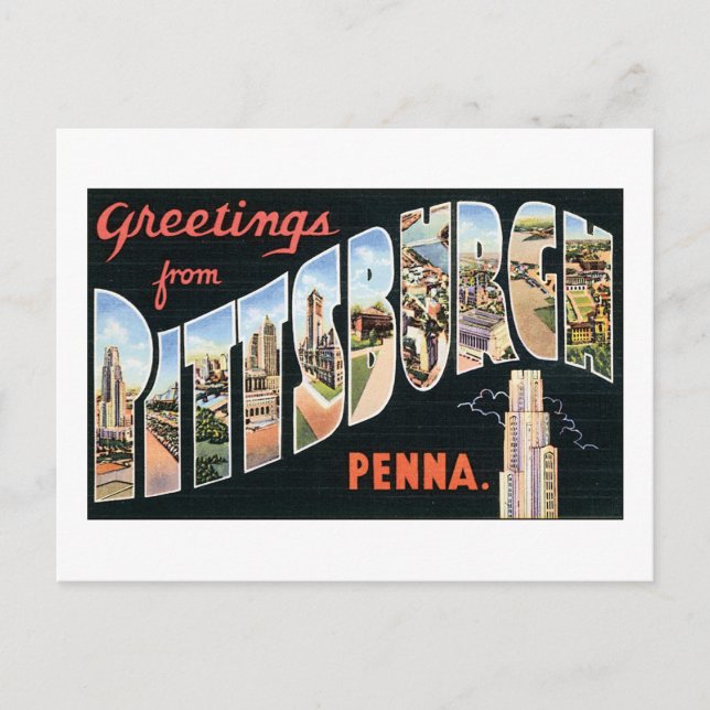 Grüße aus Pittsburgh, Penna Postkarte (Vorderseite)