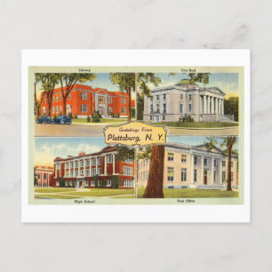 Grüße aus Plattsburg, New York, Vintag Postkarte