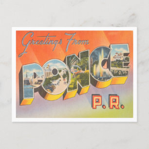 Grüße aus Ponce, Puerto Rico Vintage Reise Postkarte