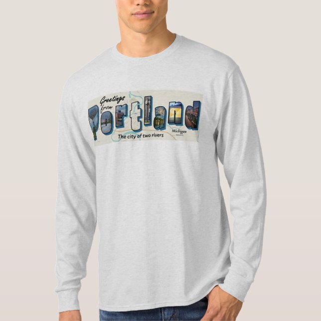 Grüße aus Portland Long Sleeve T-Shirt (Vorderseite)